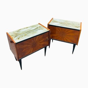 Walnut Bedside Tables, 1960s, Set of 2