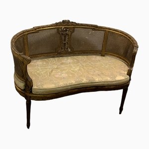 Small Antique French Gold Lacquered Sofa