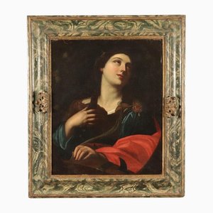 D'après Michele Desubleo, Portrait de Sainte Catherine d'Alexandrie, 17ème Siècle, Huile sur Toile, Encadrée