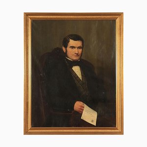 Portrait of Francesco Giulini, Councilor of Como, 19th-Century, Oil on Canvas, Framed