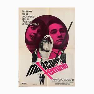 Masculin Feminine by Jean-Luc Godard, 1966, Movie Poster