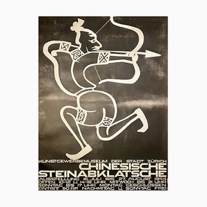 Vintage Original Poster, Chinesische Steinablatsche by Ernst Keller, 1944