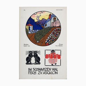 Franz Von Zülow, Im schwarzen Walfisch, 1910s, Small Lithograph Poster