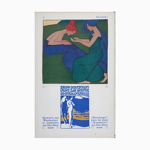 Alex, Hartmann, Zwei Frauen, 1910s, Small Lithograph Poster