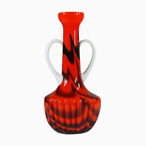 Vase Florence Vintage en Verre Opalin par Carlo Moretti, Italie, 1970s