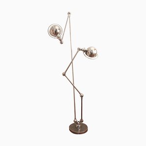 Industrial 2-Light Floor Lamp by Jean-Louis Domecq for Jieldé, 1950s