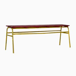 Industrial Bench in Metal and Pine, 1970s