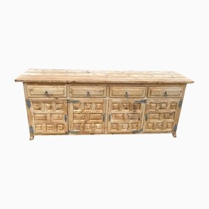 Brutalistisches Sideboard aus Holz, Mitte 20. Jh