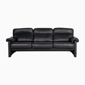 Dark Blue Leather DS 70 Three-Seater Sofa from De Sede