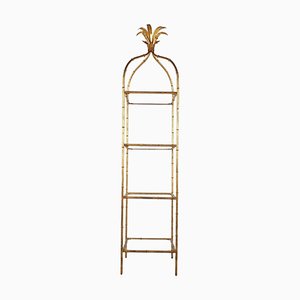 Gilt Metal Faux Bamboo Etagere, 1960s