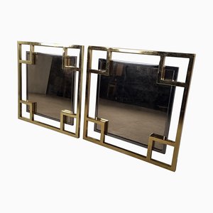 Brass and Chrome Mirrors by Belgochrom, 1970s, Set of 2