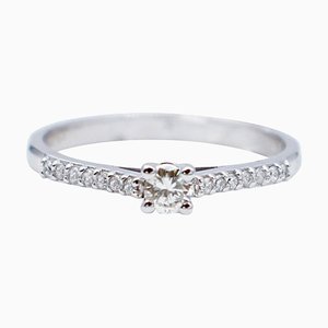 18 Karat White Gold Engagement Ring