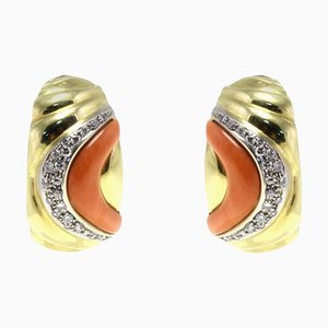18k Yellow Gold Clip-on Earrings, Set of 2