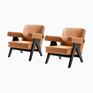 Set of 053 Capitol Complex Armchairs by Pierre Jeanneret for Cassina