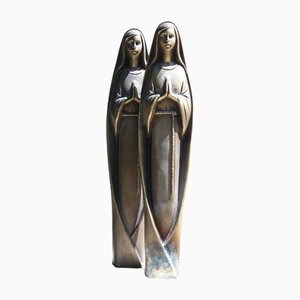 Figurines de la Vierge Marie en Prière en Bronze