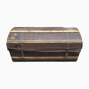 Antique Leather and Wood Trunk