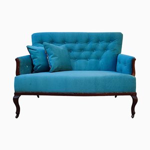 Georgian Sofa with New Blue Upholstery