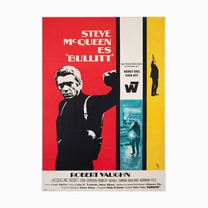 Poster del film Bullitt con Steve McQueen, Spagna, 1969