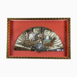 18th Century French Framed Hand-Painted Fan