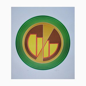 Friedrich Geiler, Composición de hormigón, 1974, Linograbado original