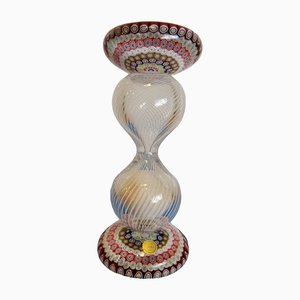 Crystal Sulfide Hourglass with Millefiori Decoration from Saint Louis, 1980s