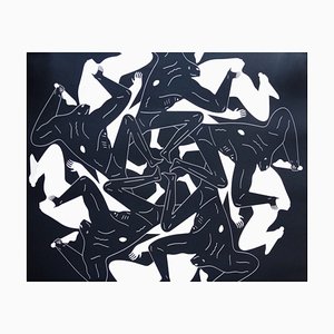Cleon Peterson, Flowers of Evil: There Is End End All (Black), 2021, Siebdruck
