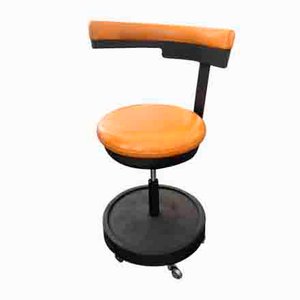 Tabouret Vintage Industriel avec Roulettes, 1970s