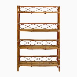 Vintage Bamboo and Rattan Shelving Unit, 1950s