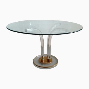 Runder Tisch aus Kristallglas und Acrylglas