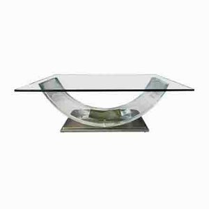 Brass, Chrome & Acrylic Glass Coffee Table from Belgo Chrome