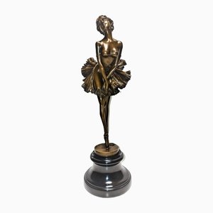 Mujer de bronce como bailarina de P. Philippe, años 20