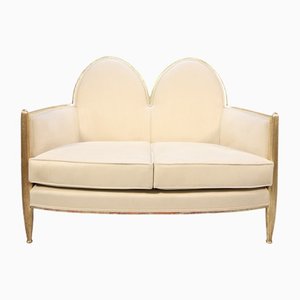 Französisches Art Deco Sofa aus vergoldetem Holz