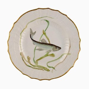 Assiette en Porcelaine avec Motif Poisson Peint à la Main de Royal Copenhagen