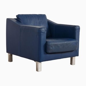 Blue Leather Armchair from Leolux
