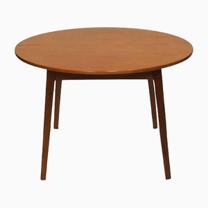 Mid-Century Modern Round Extendable Dining Table