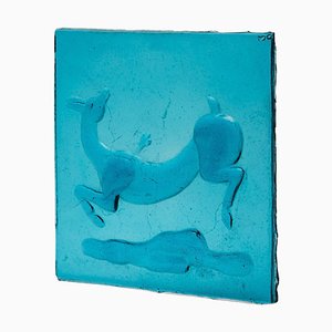 Glass Tile of Wounded Gazelle by Napoleone Martinuzzi for Venini