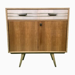 Vintage Sideboard with Two Drawers and Brass Decorations, 1950s