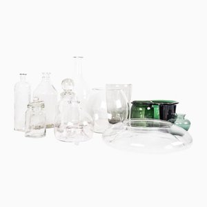 Glasflaschen und Gläser, 13er Set