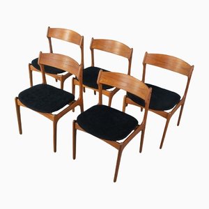 Dining Room Chairs by Erik Buch for Oddense Maskinsnedkeri / O. D. Møbler, 1950s, Set of 5