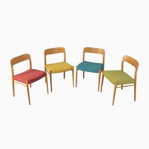 Model 75 Dining Room Chairs by Niels Otto Møller, 1950s, Set of 4
