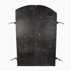 Antique Iron Clad Double Doors, 1800s