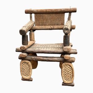 Rustikaler Armlehnstuhl aus Holz