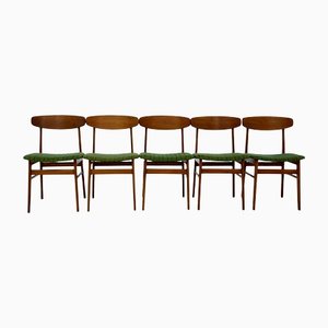 Teak Side Chairs from Sax, Denmark, 1960s, Set of 5