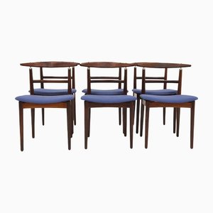 Rosewood & Teak Dining Chairs by Helge Sibast & Børge Rammerskov, Denmark, 1960s, Set of 6