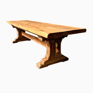French Bleached Oak Farmhouse Dining Table