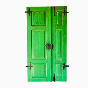 Antique Doors in Green, Set of 2