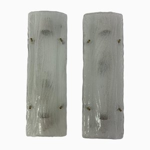 Glass Wall Lamps Sconce , 1970s, Set of 2