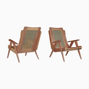 French Teak Lounge Chairs, France, 1950s, Set of 2
