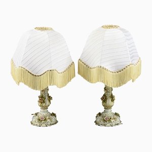 Lampes de Bureau en Céramique, Italie, 1950s, Set de 2