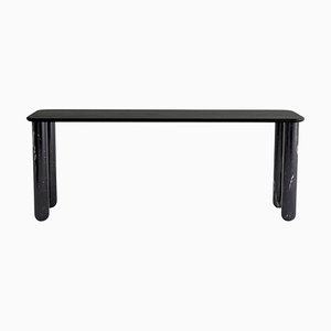 Large Sunday Dining Table in Black Wood and Black Marble by Jean-Baptiste Souletie